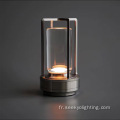 Lampe de table en cristal LED rechargeable portable